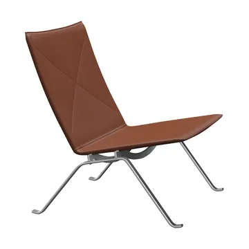 PK22 fåtölj - Aura cognac läder-rostfritt stål - Fritz Hansen