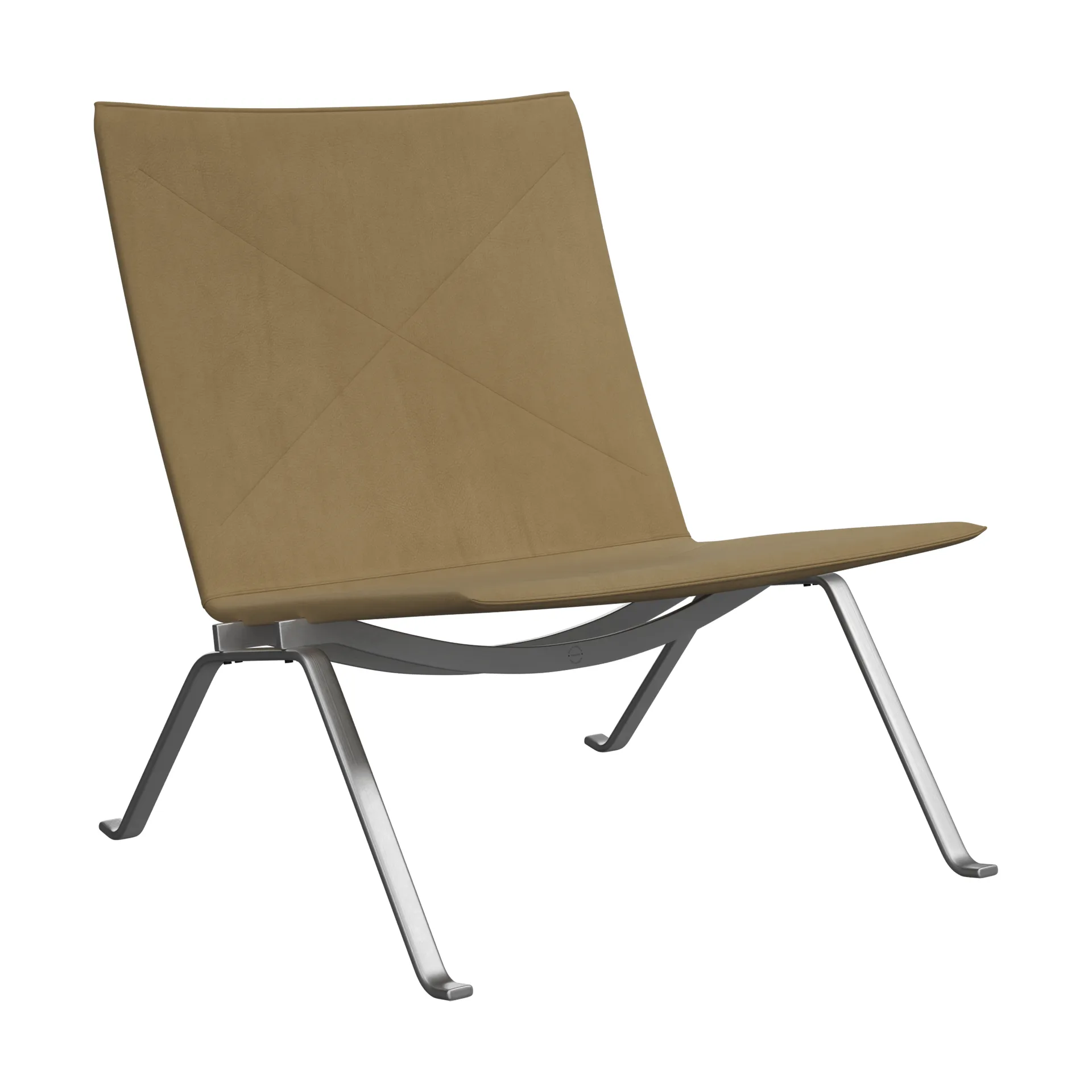PK22 fåtölj, Haze beige läder-rostfritt stål Fritz Hansen