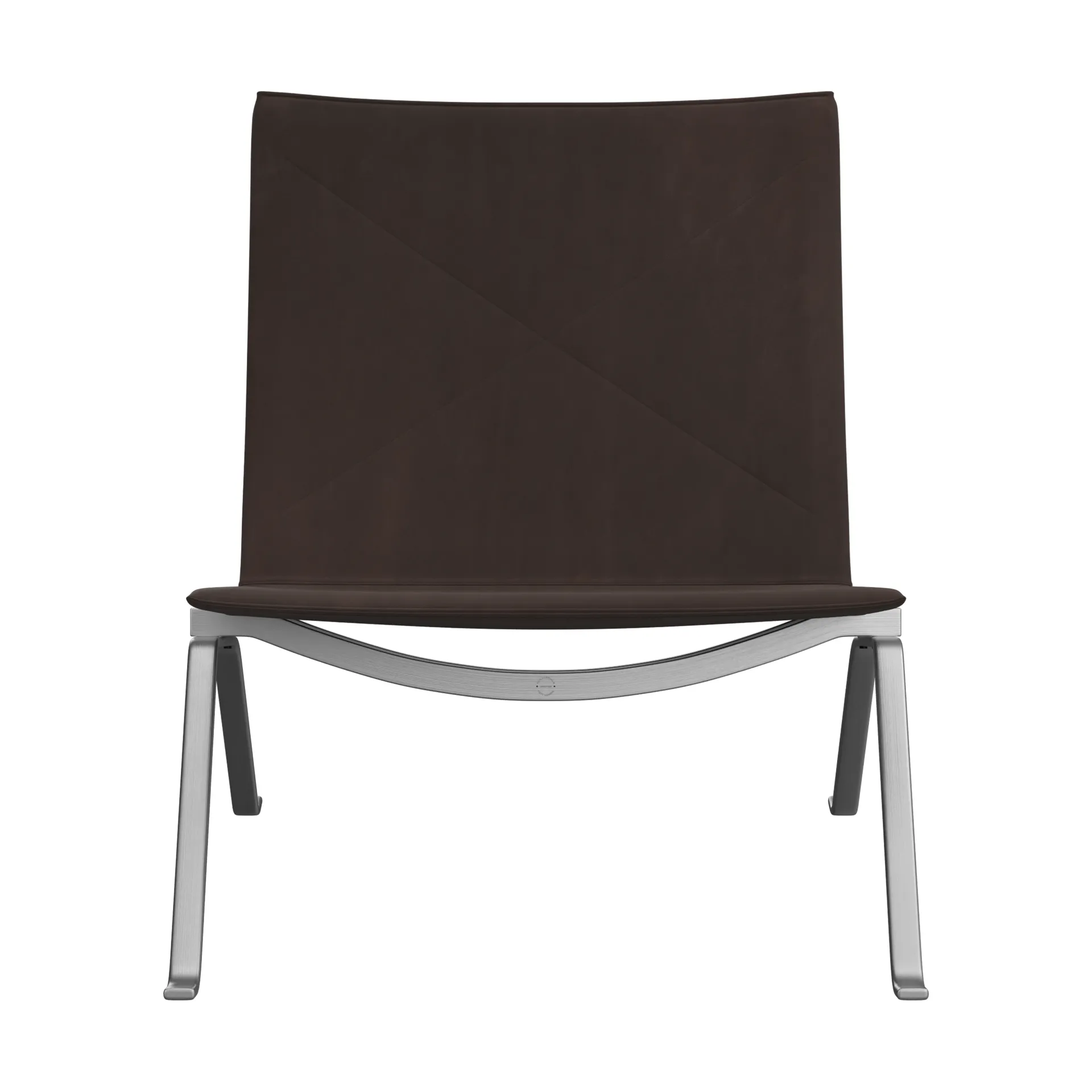 PK22 fåtölj, Haze dark brown läder-rostfritt stål Fritz Hansen