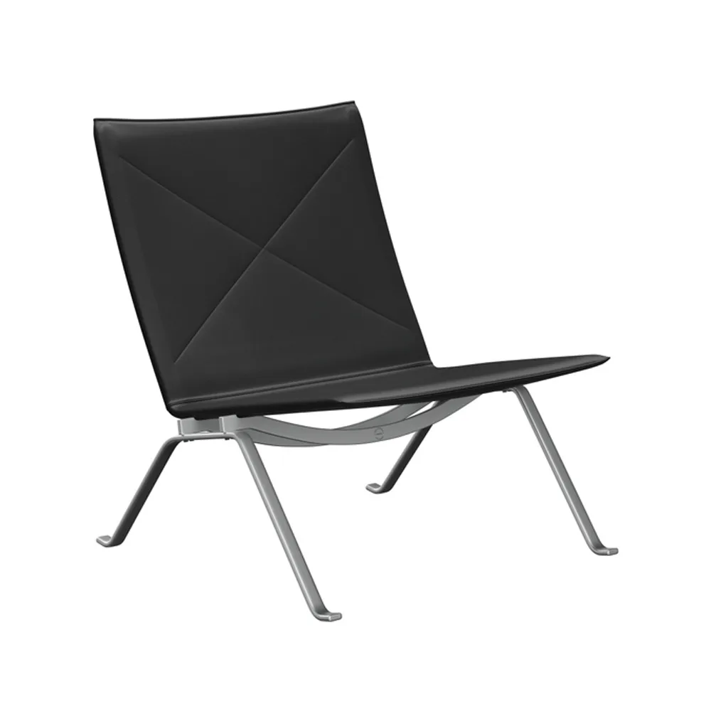 PK22 fåtölj, Leather aura black Fritz Hansen