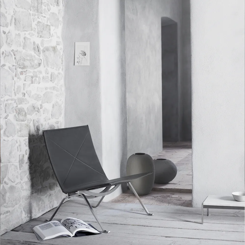 PK22 fåtölj, Natural canvas Fritz Hansen