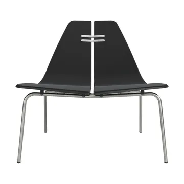 PK23 fåtölj - Black-Christianshavn 1175-rostfritt stålstativ - Fritz Hansen