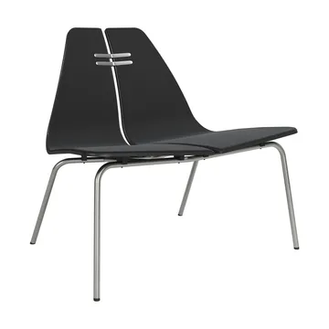 PK23 fåtölj - Black-Christianshavn 1175-rostfritt stålstativ - Fritz Hansen