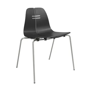 PK3 stol - Svart ask-rostfritt stålstativ - Fritz Hansen