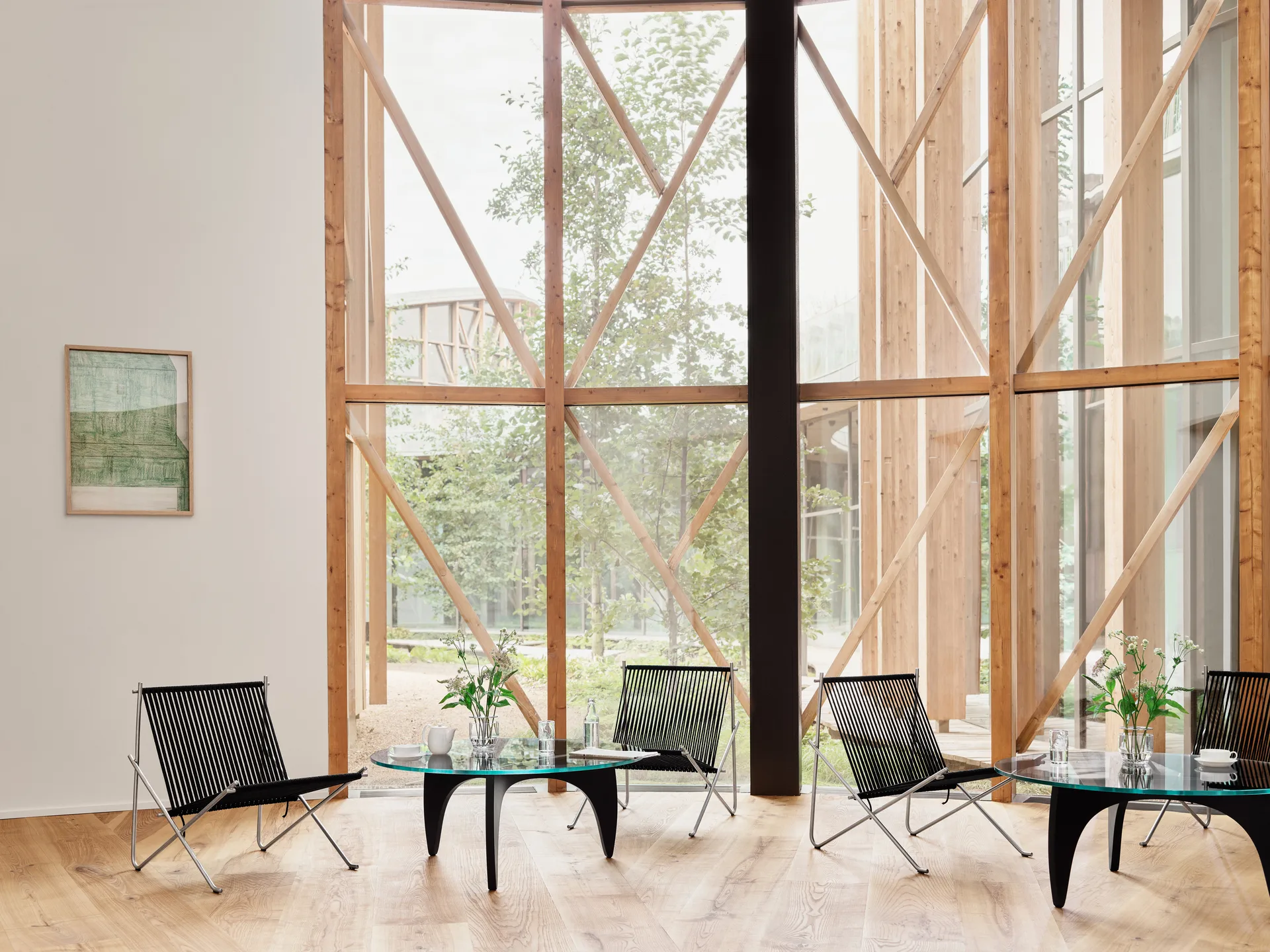 PK4 loungestol, Rostfritt stål-svart Fritz Hansen