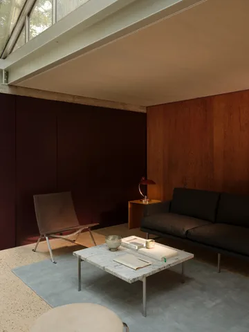 PK61 soffbord - Grey white granit-rostfritt stål, 80x80 cm - Fritz Hansen