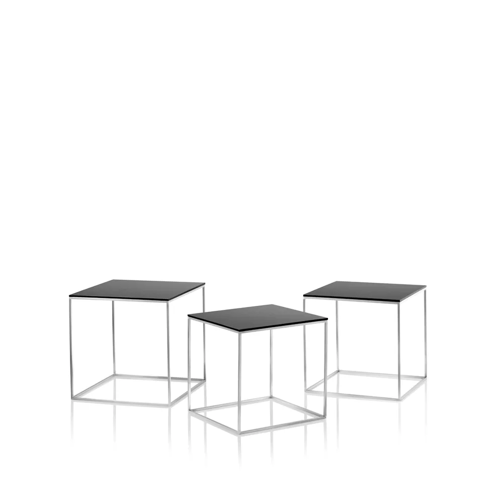 PK71 satsbord, Black acrylic-stainless steel Fritz Hansen