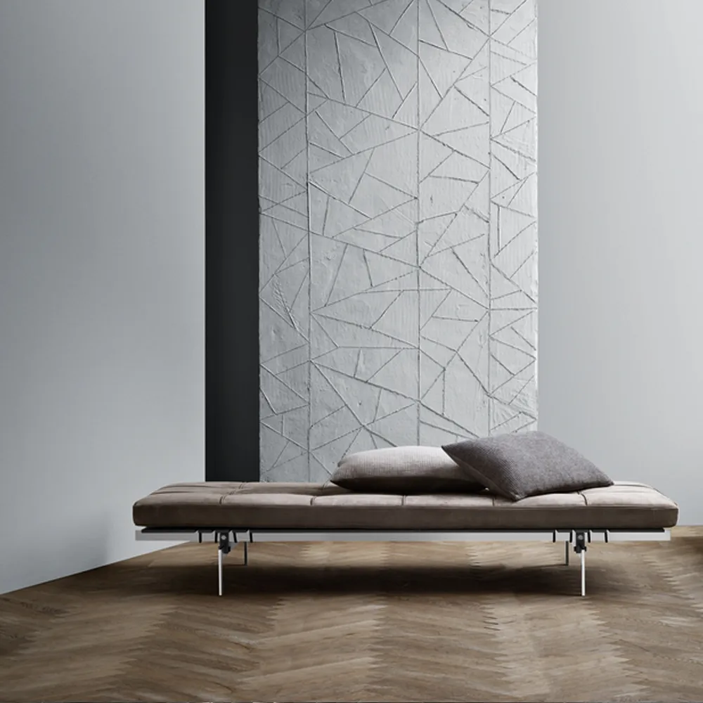 PK80 dagbädd, Leather grace black 190 cm Fritz Hansen