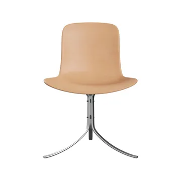 PK9 stol - Leather natural-steel - Fritz Hansen