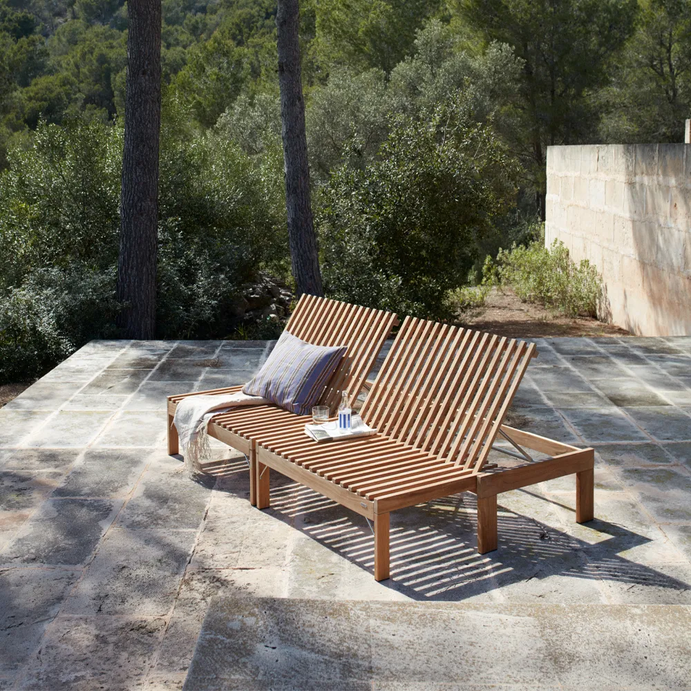 Riviera lounge solsäng, teak Fritz Hansen