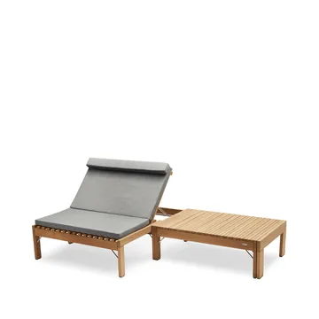 Riviera lounge solsängsdyna - tyg outdoor textile ash - Fritz Hansen
