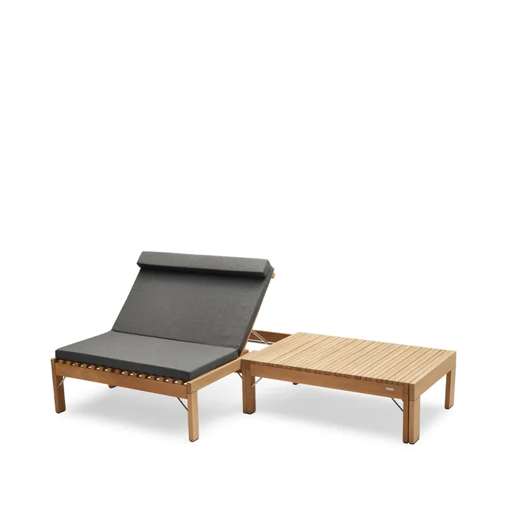 Riviera lounge solsängsdyna - tyg outdoor textile charcoal - Fritz Hansen