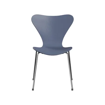 Sjuan 3107 stol - Dusk blue-färgad ask-kromat stålstativ - Fritz Hansen