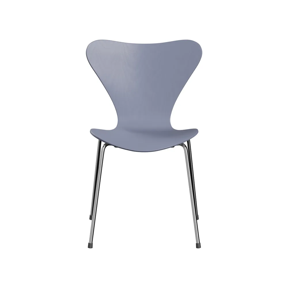 Sjuan 3107 stol, Lavender blue-färgad ask-kromat stålstativ Fritz Hansen