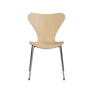 Sjuan 3107 stol - Lönn-klarlackad-kromat stålstativ - Fritz Hansen