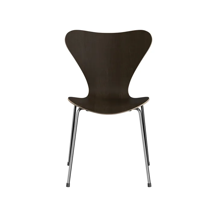 Sjuan 3107 stol - Mörkbetsad ek-kromat stålstativ - Fritz Hansen