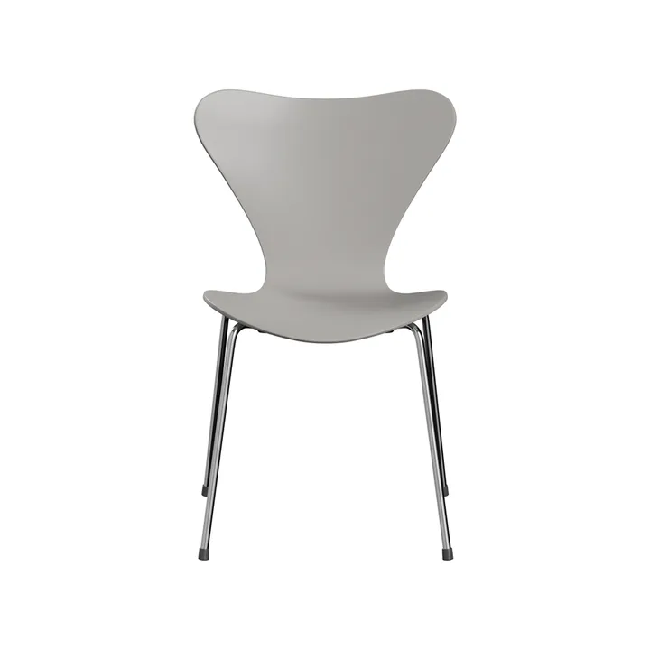 Sjuan 3107 stol - Nine grey-lackad-kromat stålstativ - Fritz Hansen