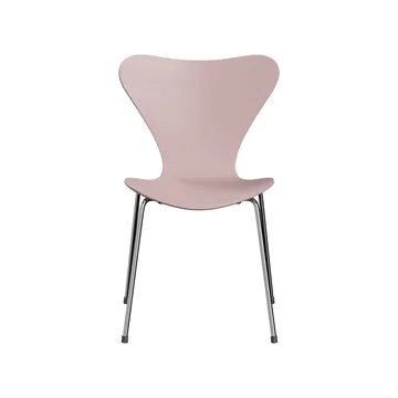 Sjuan 3107 stol - Pale rose-färgad ask-kromat stålstativ - Fritz Hansen