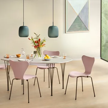 Sjuan 3107 stol - True yellow-färgad ask-kromat stålstativ - Fritz Hansen