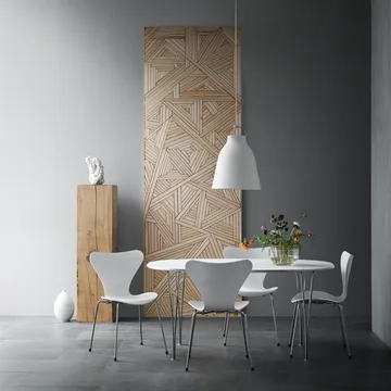 Sjuan 3107 stol - Valnöt klarlack-kromat stålstativ - Fritz Hansen