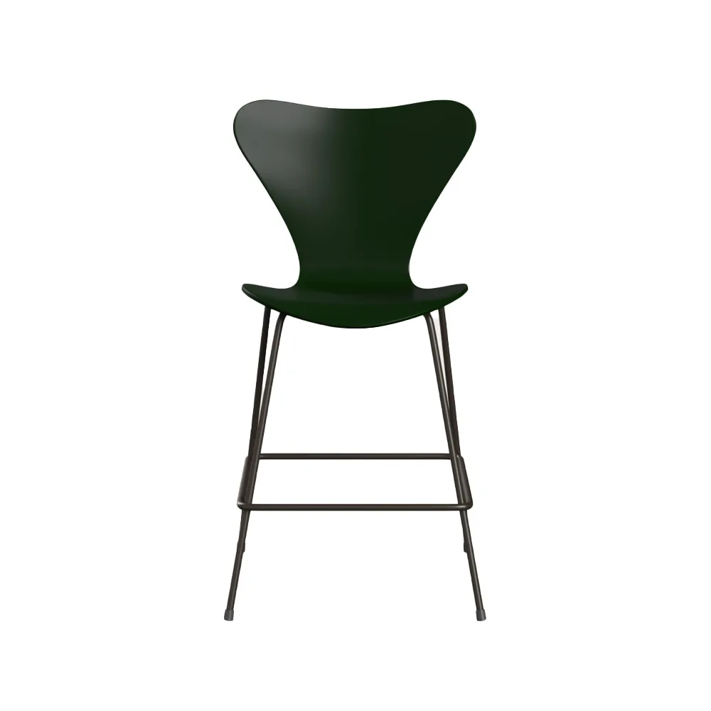 Sjuan 3187 barstol, Lacquered ash evergreen-brown Fritz Hansen