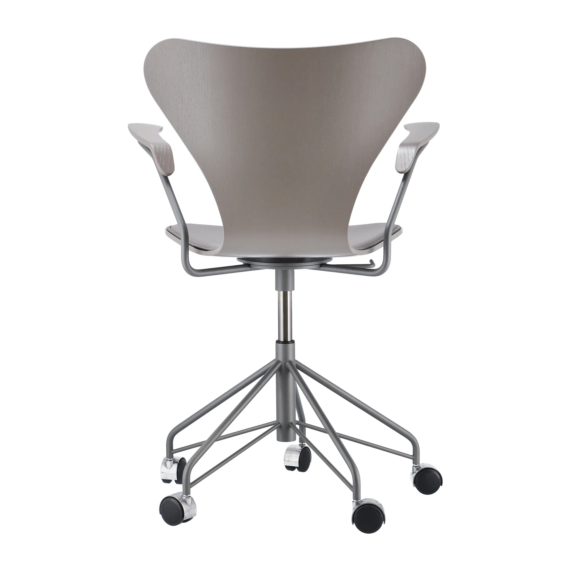 Sjuan 3217 framsidesklädd kontorsstol, Ash deep clay-Grey-Grey Fritz Hansen