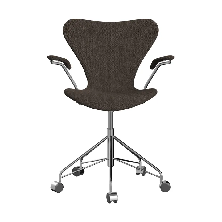 Sjuan 3217 kontorstol - Tyg Clay 08 Dark sand-krom - Fritz Hansen