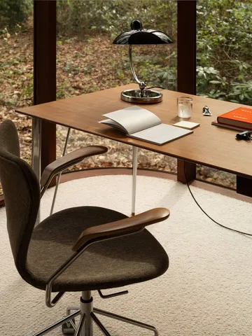 Sjuan 3217 kontorstol - Tyg Clay 09 Light sand-krom - Fritz Hansen