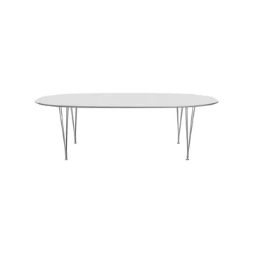 Superellips B614 matbord aluminiumkant - White laminate-chrome - Fritz Hansen