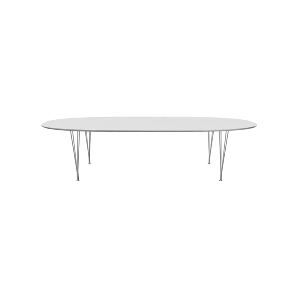 Superellips B617 matbord, White laminate-chrome Fritz Hansen