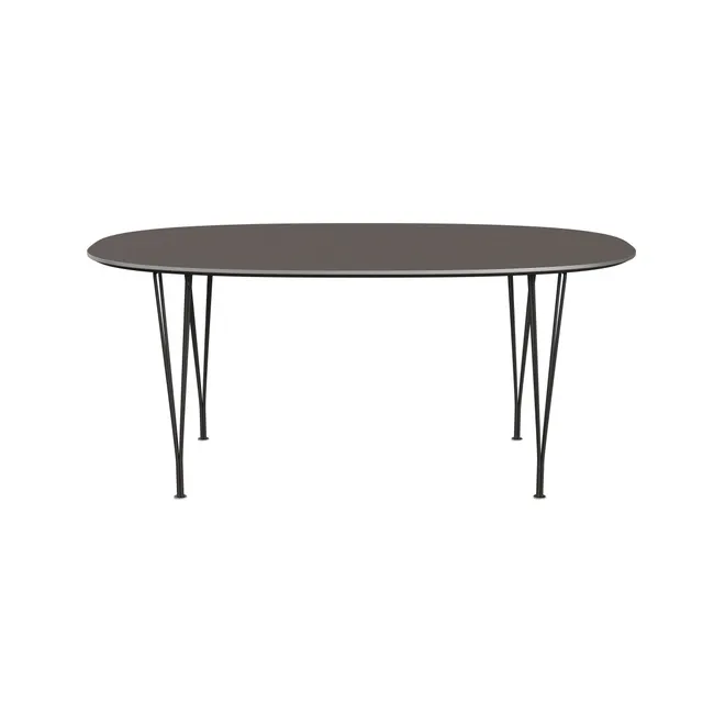 Superellipse B616 matbord 170x100 cm, Grey laminate-alu-wam graphite Fritz Hansen