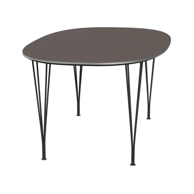 Superellipse B616 matbord 170x100 cm, Grey laminate-alu-wam graphite Fritz Hansen