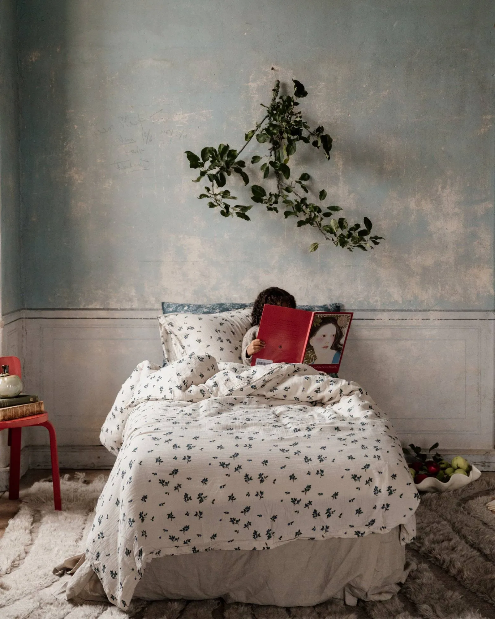 Blueberry Muslin påslakan, 150x210 cm Garbo&Friends