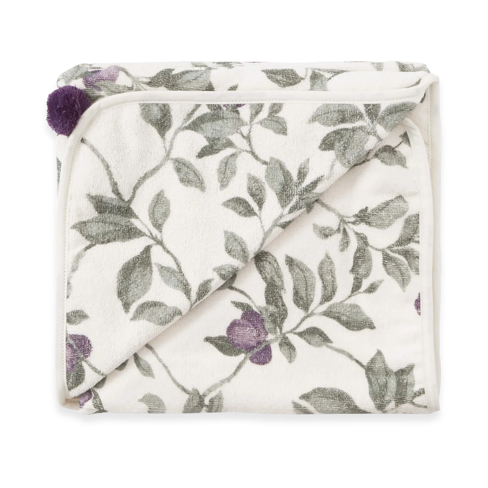Plum terry handduk med huva, 80x80 cm Garbo&Friends