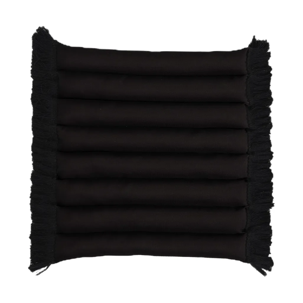 Garden Glory sittdyna med fransar, Svart, svart frans, 38x40 cm Garden Glory