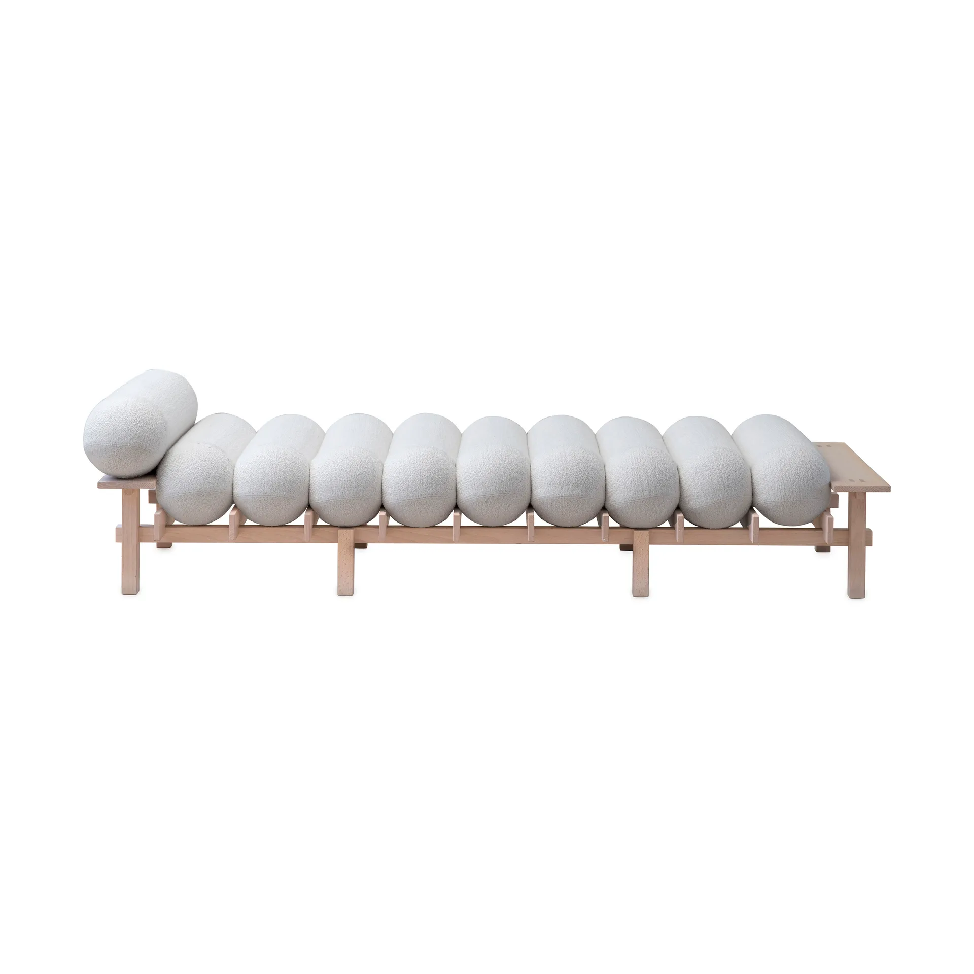 Dag dagbädd, Bok-Barnum bouclé 01 Off white Gärsnäs