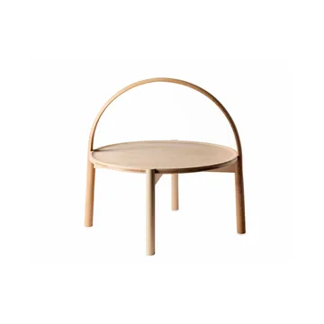 Elna soffbord - Ask-white-Ø60 cm m. bygel - Gärsnäs