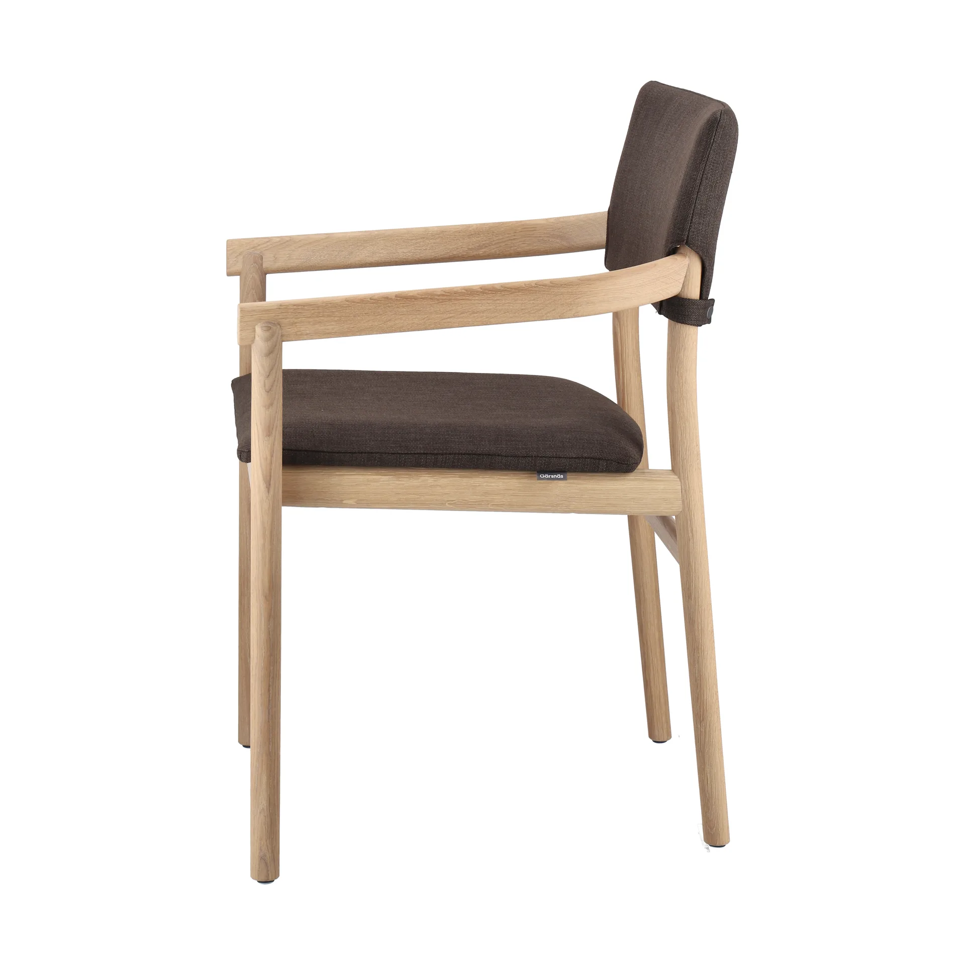 Vyn karmstol klädd rygg och sits, Monocoat natural-Lido 46 mole Gärsnäs