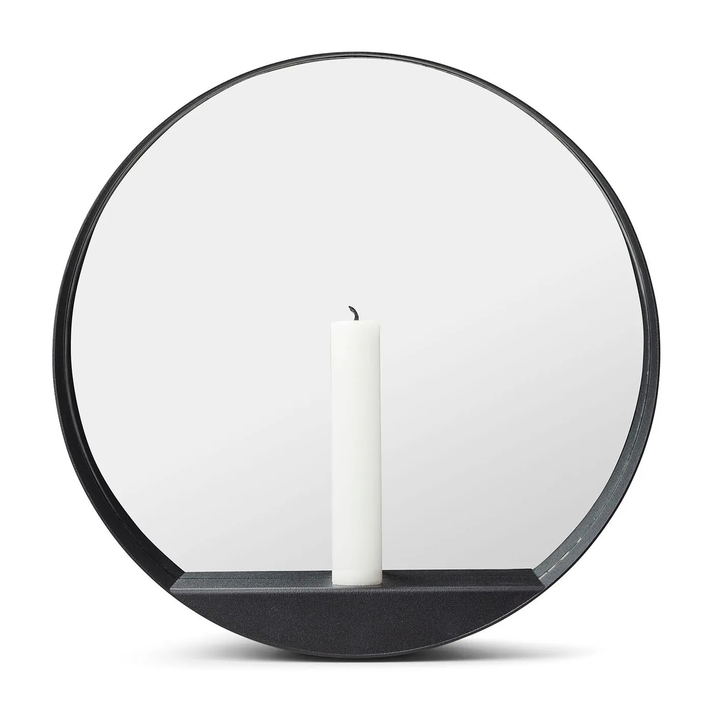 Glim spegel/ljusstake Ø28 cm, Svart Gejst