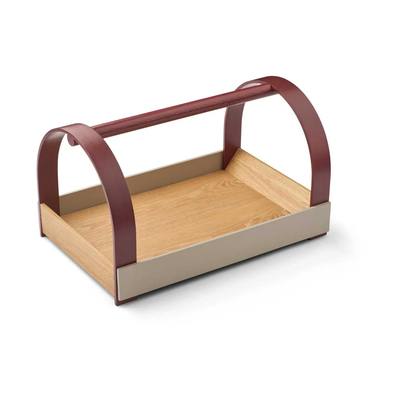 Kydo bricka med handtag 40,5x27x23,5 cm, Ek-grey burgundy Gejst