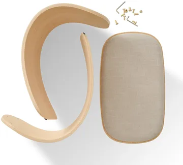 Luno pall 48x28x72 cm - Ek-beige textil - Gejst