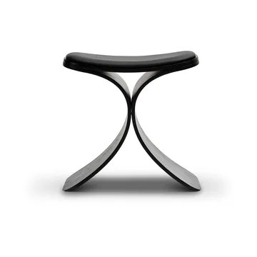 Luno pall 48x28x72 cm - Svart ek-svart läder - Gejst