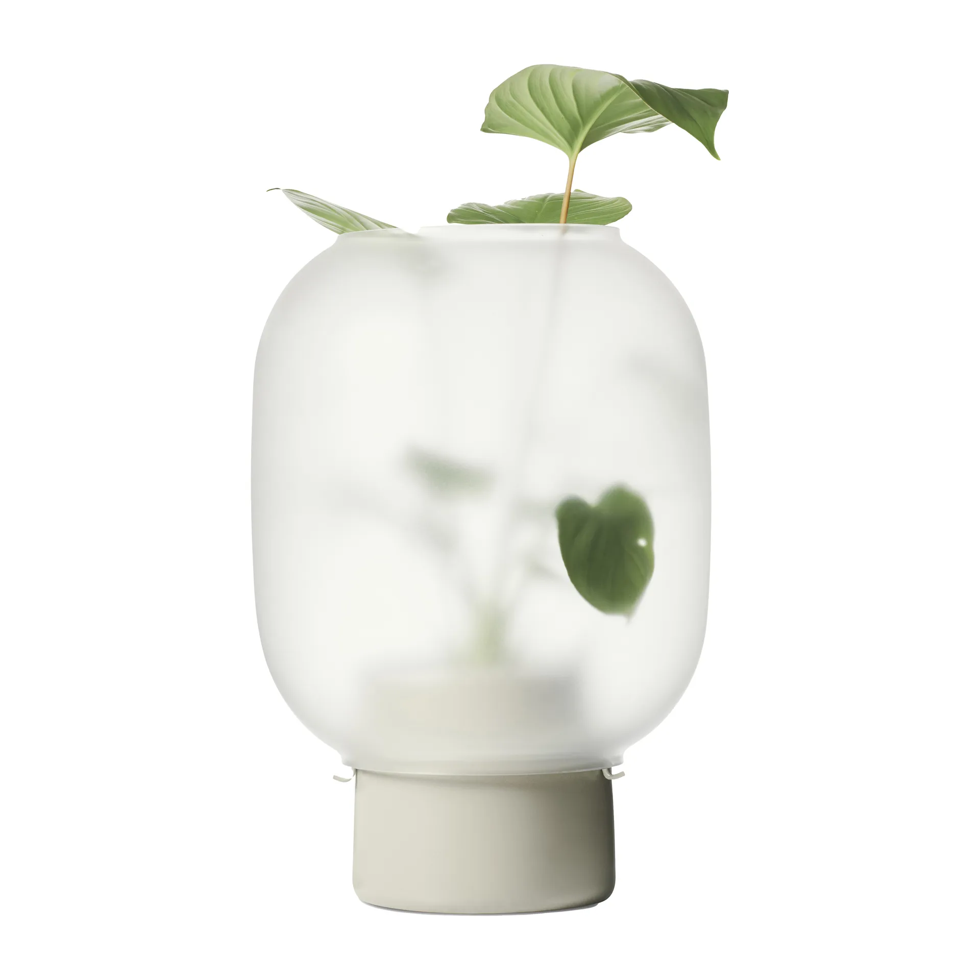 Nebl kruka med frostat glas Ø26 cm, Grå Gejst