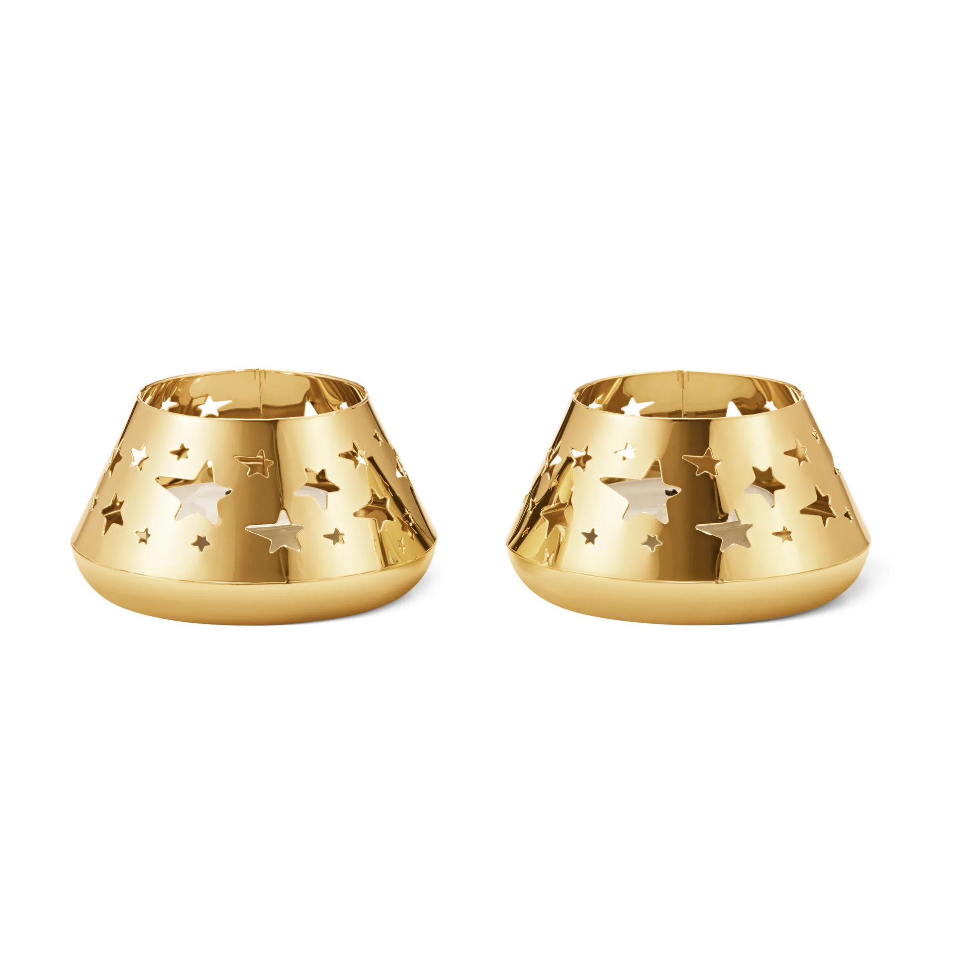 2021 Star ljuslykta 2-pack, Guldpläterat Georg Jensen