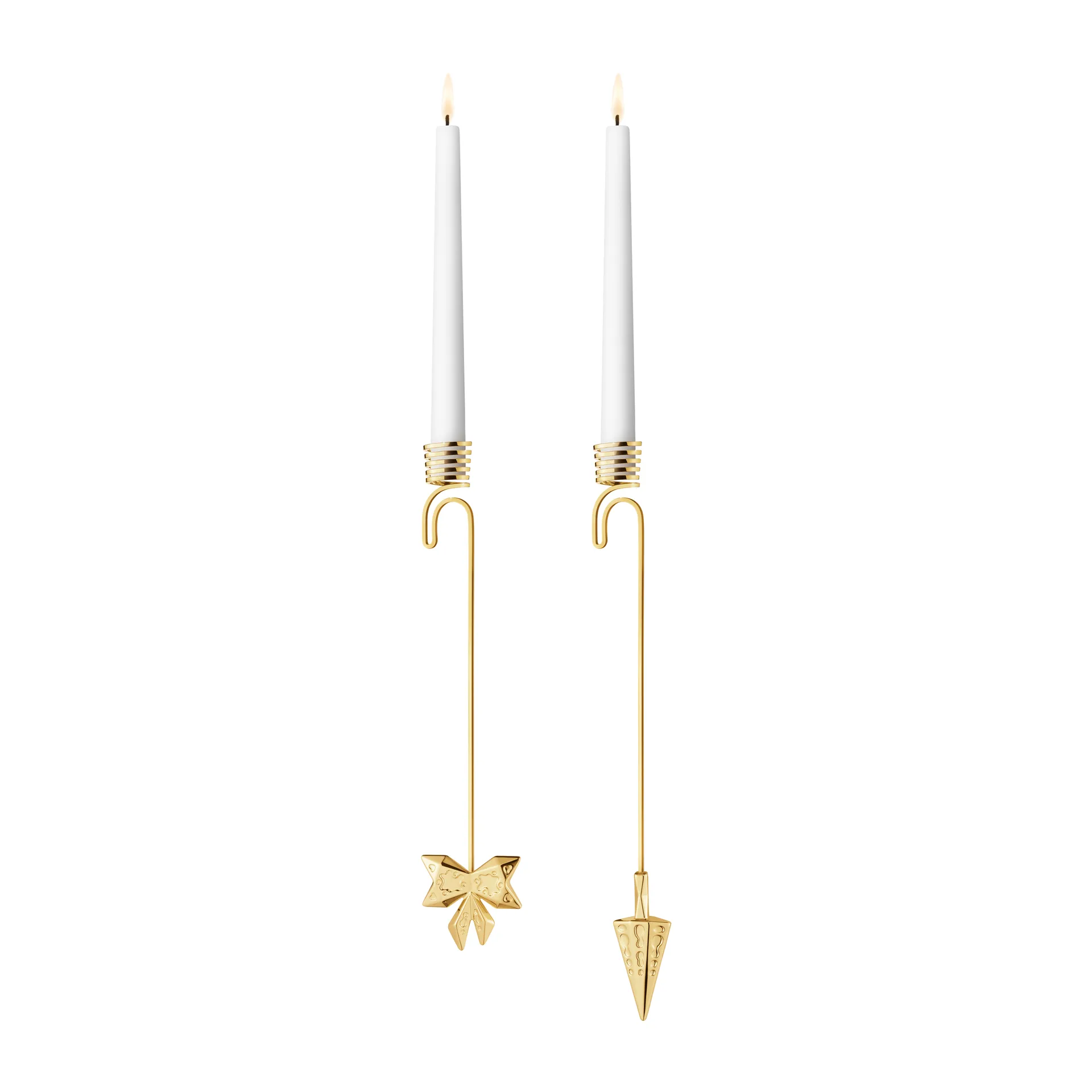 2022 Bow & Cone ljusstake hängande 2 delar, guldpläterat Georg Jensen