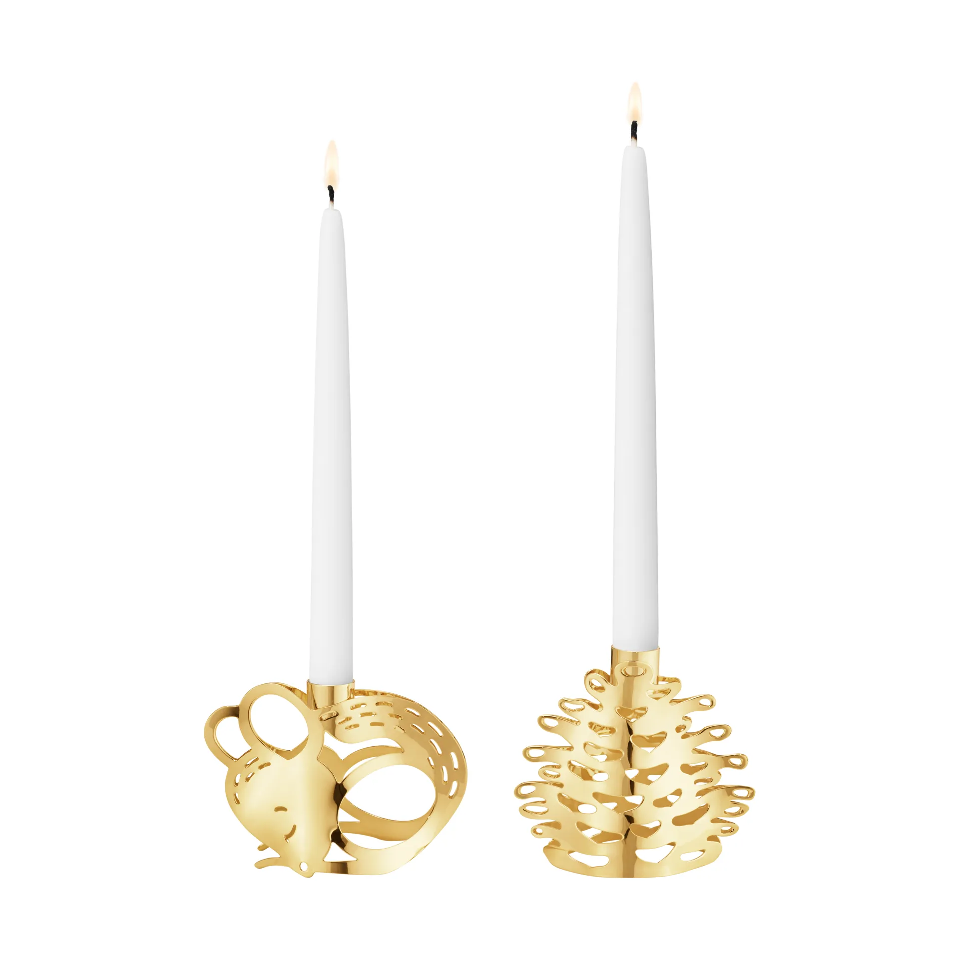 2023 års ljusstake 2 delar, Guldpläterat Georg Jensen