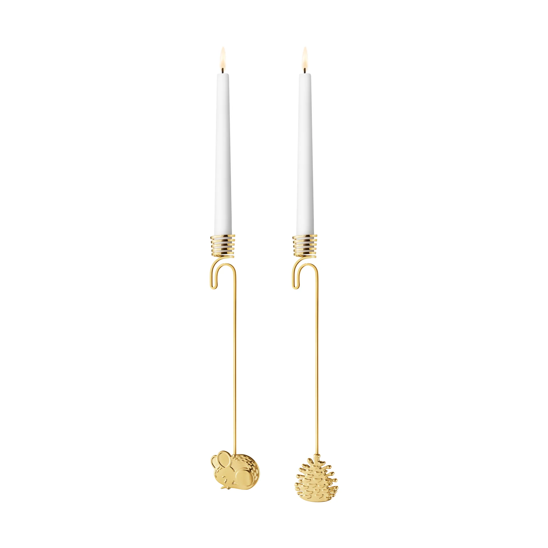 2023 års ljusstake hängande 2 delar, Guldpläterat Georg Jensen