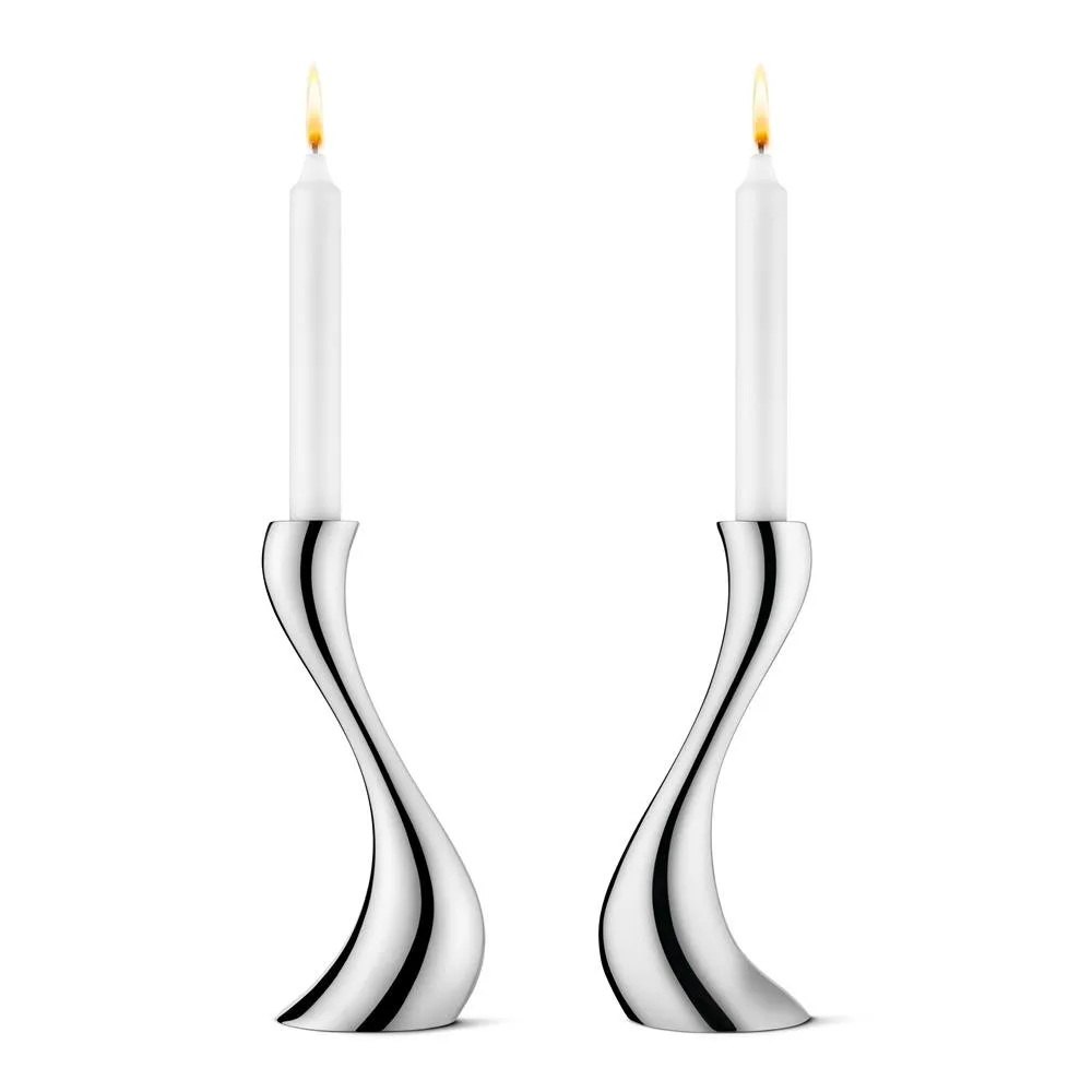 Cobra ljusstake 2-pack, medium, 20 cm Georg Jensen