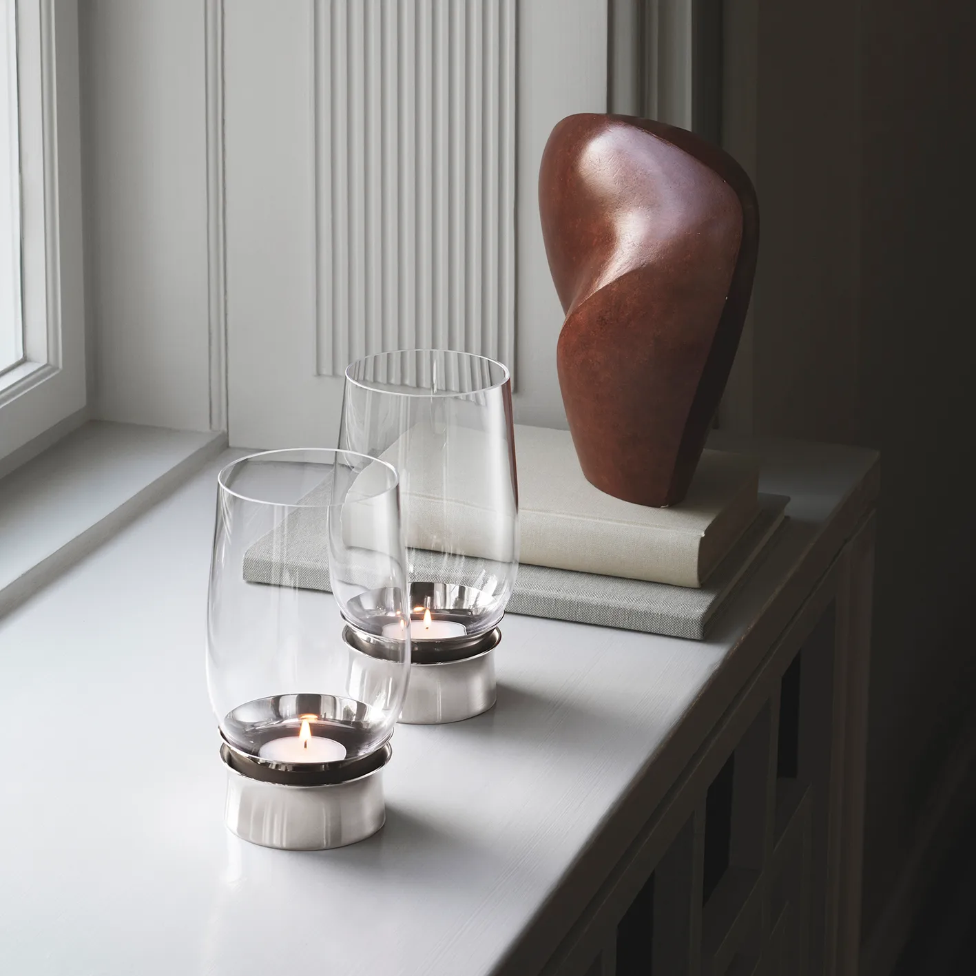 Lumis ljuslykta, Rostfritt stål Georg Jensen