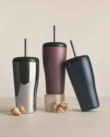 Sky termoskopp med sugrör 40 cl - Blå - Georg Jensen